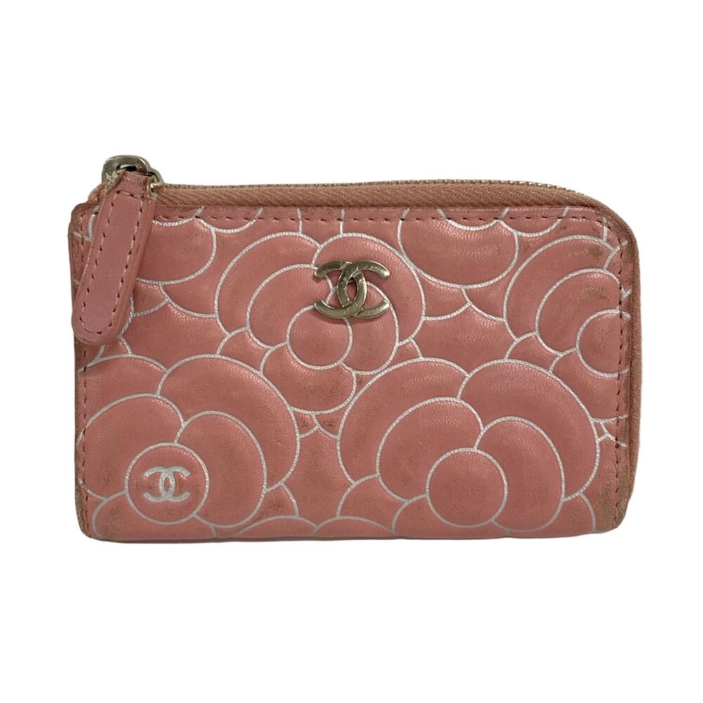 Chanel Camellia Coin Case Pink White - Picture 1 of 7